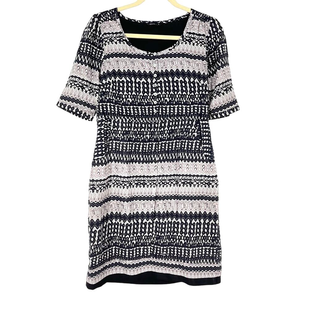 Arrow Mini Dress Gray‎ Geometric Print Size Small Pockets
